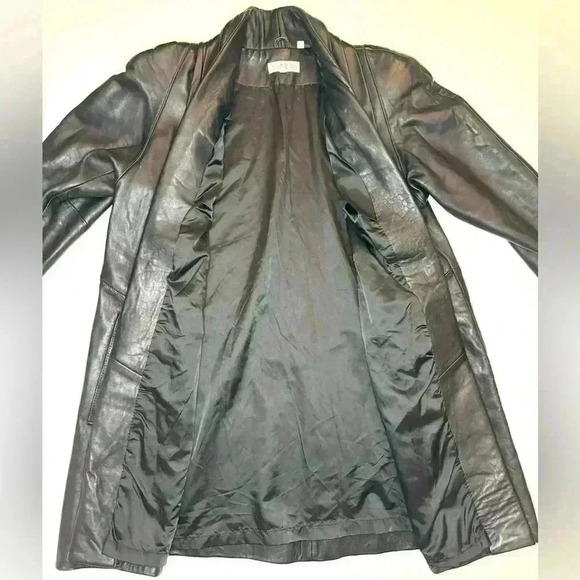 SSATORI Womens Open Front  Vintage Leather Jacket Size Large - Picture 7 of 10